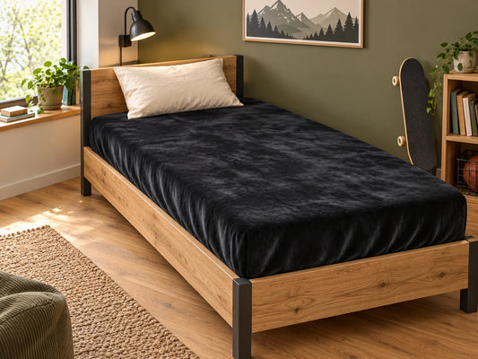 Kinderhoeslaken 90x200 Zwart