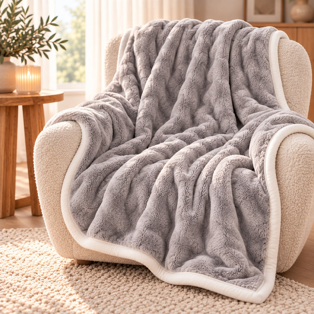 Velvet Plaid Bobble 150 x 200cm