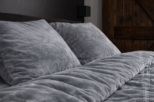Dekbedovertrek Grijs met rits