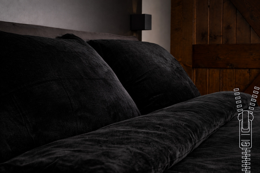 Dekbedovertrek Zwart met rits