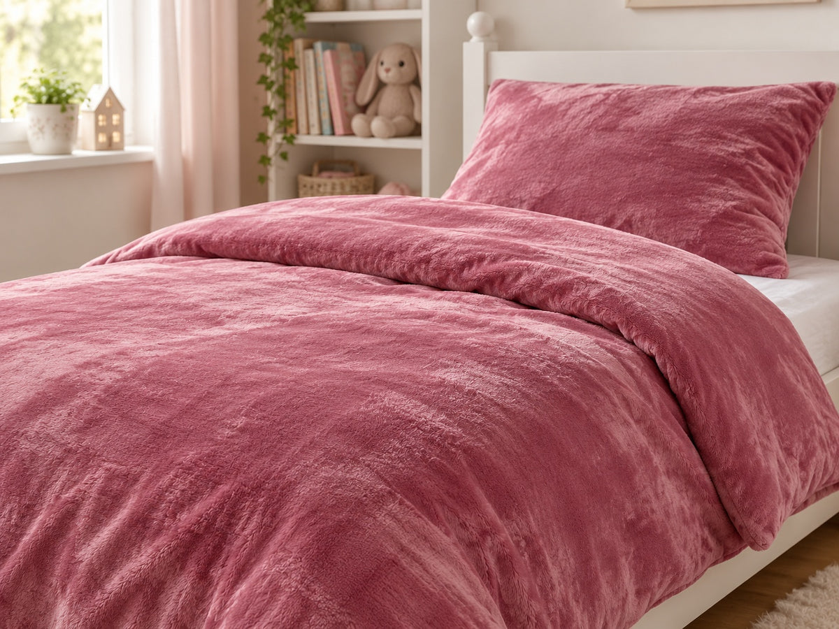 Roze dekbedovertrek Eenpersoons
